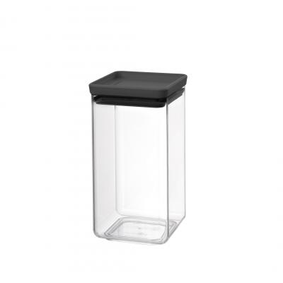 Brabantia Stackable Square Canister 1.6L Dark Grey Lid