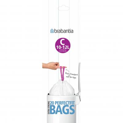 BRABANTIA PerfectFit Bags C 10/12L Roll | White