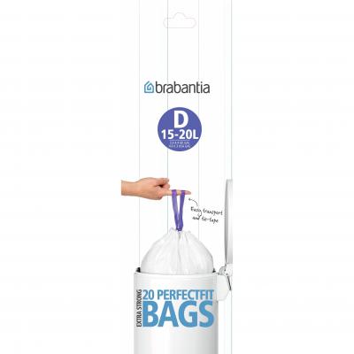 BRABANTIA PerfectFit Bags D 15/20L Roll | White