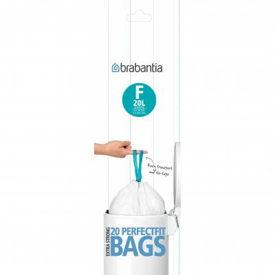 BRABANTIA PerfectFit Bags F 20L Slimline Roll | White