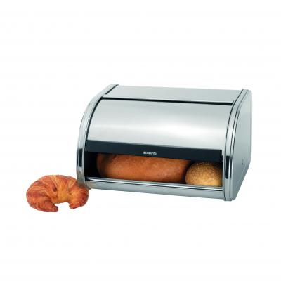 BRABANTIA Medium Roll Top Bread Bin 34.5 x 27.5 x 17.8cm - Matte Steel