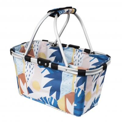 Karlstert Two Handle Foldable Carry Basket Abstract Monstera 