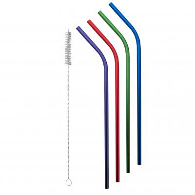 Avanti Stainless Steel Straws Rainbow with Brush S/4
