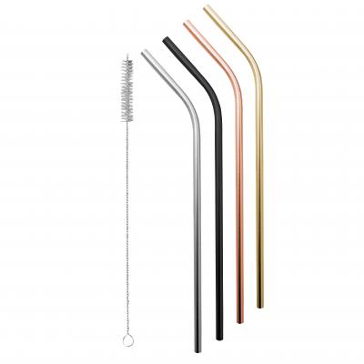 Avanti Stainless Steel Straws Precious Metals S/4