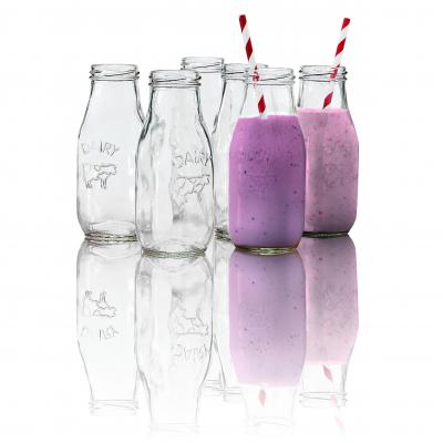 Avanti Vintage Glass Milk Bottle Drinking Glasses 325ml 6pcs Set 