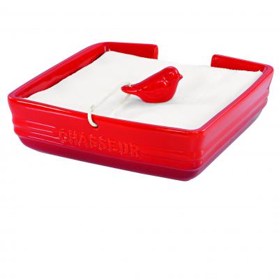 Chasseur La Cuisson Serviette Holder with Bird Weight | Red
