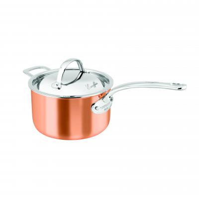 Chasseur Escoffier Saucepan with Helper Handle and Lid 20x12cm | Copper TryPly