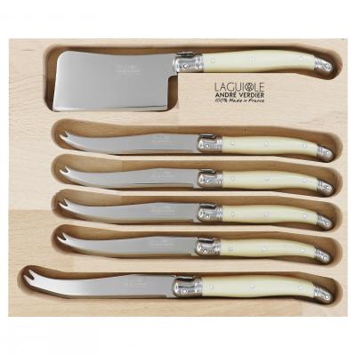 André Verdier Laguiole Debutant Ivory Cheese Knife Set | 6 Piece