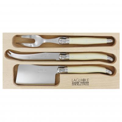 André Verdier Laguiole Debutant Ivory Cheese Set with Fork | 3 Piece