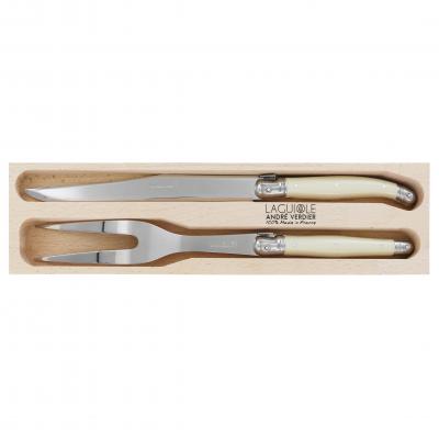 André Verdier Laguiole Debutant Ivory Carving Set | 2 Piece