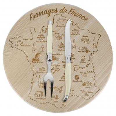 André Verdier Laguiole Debutant Ivory Cheese Set with Board | 3 Piece