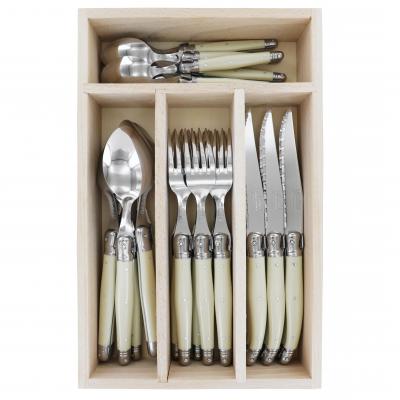 André Verdier Laguiole Debutant Ivory Cutlery Set with Tray | 24 Piece