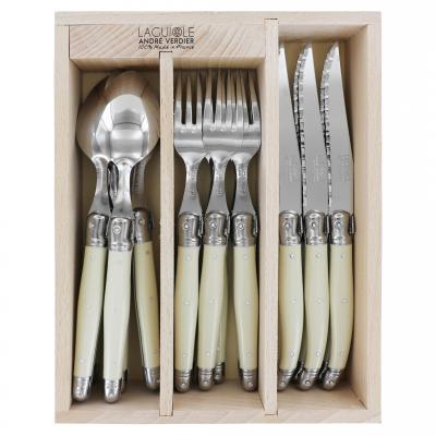 André Verdier Laguiole Debutant Ivory Cutlery Set with Tray | 18 Piece
