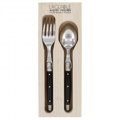 André Verdier Laguiole Debutant Black Dessert Cutlery | 2 Piece