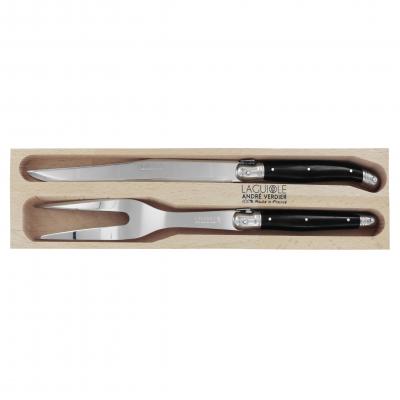 André Verdier Laguiole Debutant Black Carving Set | 2 Piece