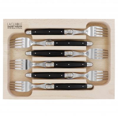 André Verdier Laguiole Debutant Black Dinner Fork | 6 Piece