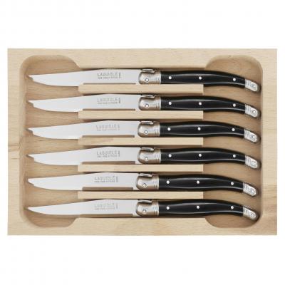 André Verdier Laguiole Debutant Black Dessert Knife | 6 Piece