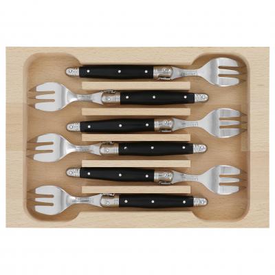 André Verdier Laguiole Debutant Black Cake Fork | 6 Piece