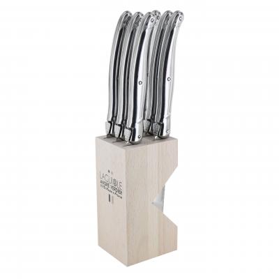 André Verdier Laguiole Debutant Inox Steak Knife with Block | 6 Piece