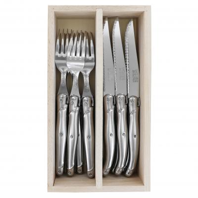 André Verdier Laguiole Debutant Inox Steak Set with Tray | 12 Piece