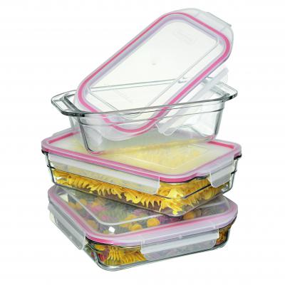 GLASSLOCK 3 Pce Oven Safe Bakeware Set: 1x2200ml, 1x1750ml, 1x2100ml