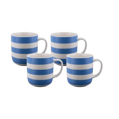 Bundanoon Classic Mug Nautical Stripes Royal 400ml | Set of 4
