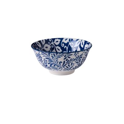 Wilkie Brothers Glazed Porcelain Bowl 15cm | Blue Foilage