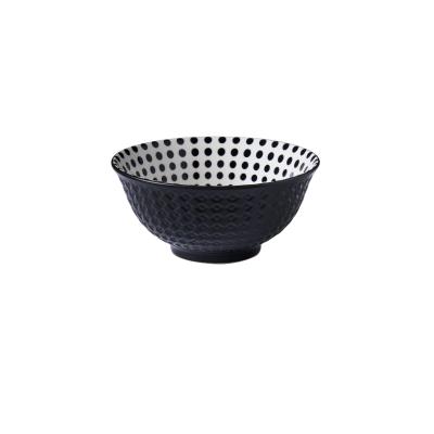 Wilkie Brothers Glazed Porcelain Bowl 15cm | Monochrome Dots