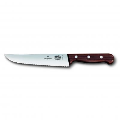 Victorinox Carving Knife Wide Blade Wavy Edge 18cm | Rosewood