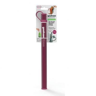 FusionBrands Stainless Straws Set of 2 Ruby