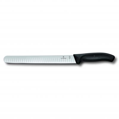 Victorinox Slicing Knife Round Tip Wide Fluted Blade Classic Black | 25cm