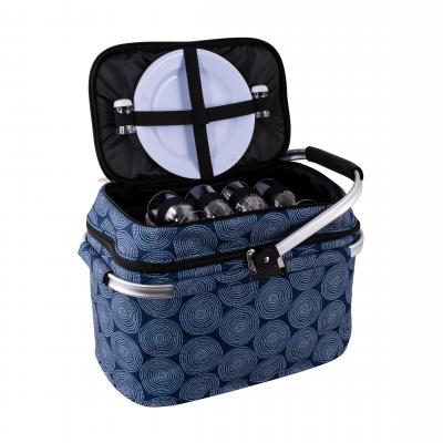 Avanti 4 Person Insulated Picnic Basket Dot Circles