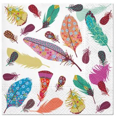 Paw Lunch Napkins 33cm Pack of 20 | 3 Ply | Delicate Feathers