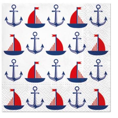 Paw Lunch Napkin 33cm Pack of 20 | 3 Ply | Ships & Anchors