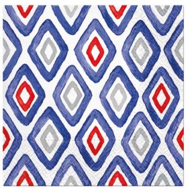 Paw Lunch Napkins 33cm Pack of 20 | 3 Ply | Watercolor Rhombus
