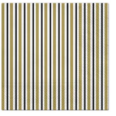 Paw Lunch Napkins 33cm Pack of 20 | 3 Ply | Lots Of Stripes