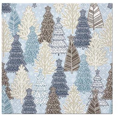 Paw Lunch Napkins 33cm Pack of 20| 3 Ply | Glittery Spruces