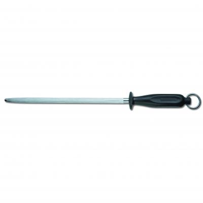 Victorinox Domestic Sharpening Steel, 23cm, Round, Middle Fine Cut,Black