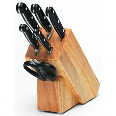 Mundial 7 Piece Cutlery Block Set, Timber Block