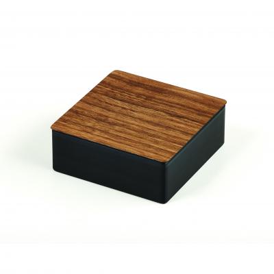 Epicurean Salt Box Walnut/Salte Plain 10x10x3.8cm