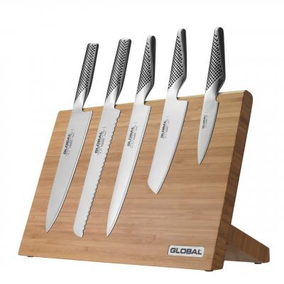 Global Takumi Bamboo Knife Block 6 pcs Set| Made in Japan