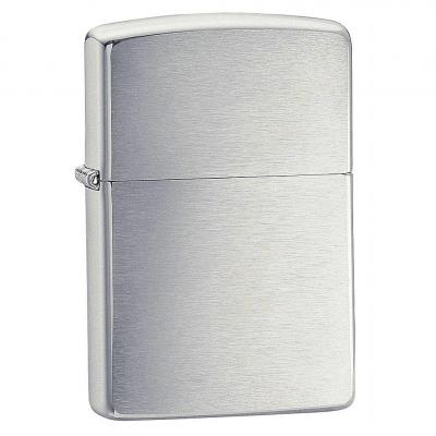 Zippo #200 Brushed Chrome Lighter with Fluid and Flints