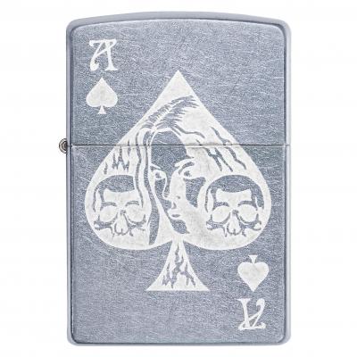 Zippo Street Chrome Ace Of Spades Lighter
