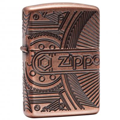 Zippo Armor Antique Copper Gears Lighter