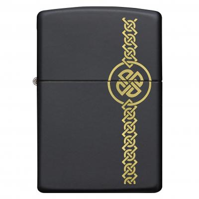 Zippo Celtic Design Laser Engraved Black Matte