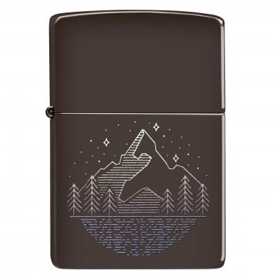 Zippo Mountain Design Brown Pocket Lighter