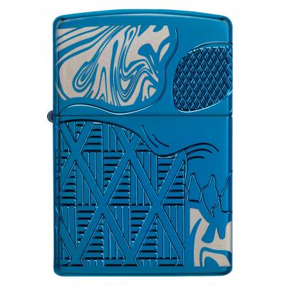 Zippo Armor® Polish Blue Skull Design