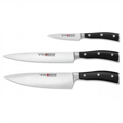 Wusthof Classic Ikon Black Knife Set 3 Piece