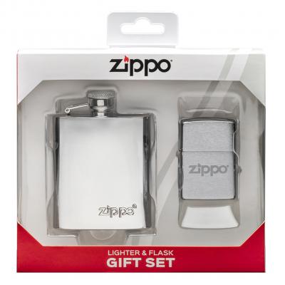 Zippo Lighter + Flask Gift Set
