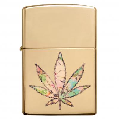 Zippo Cannabis High Polish Brass